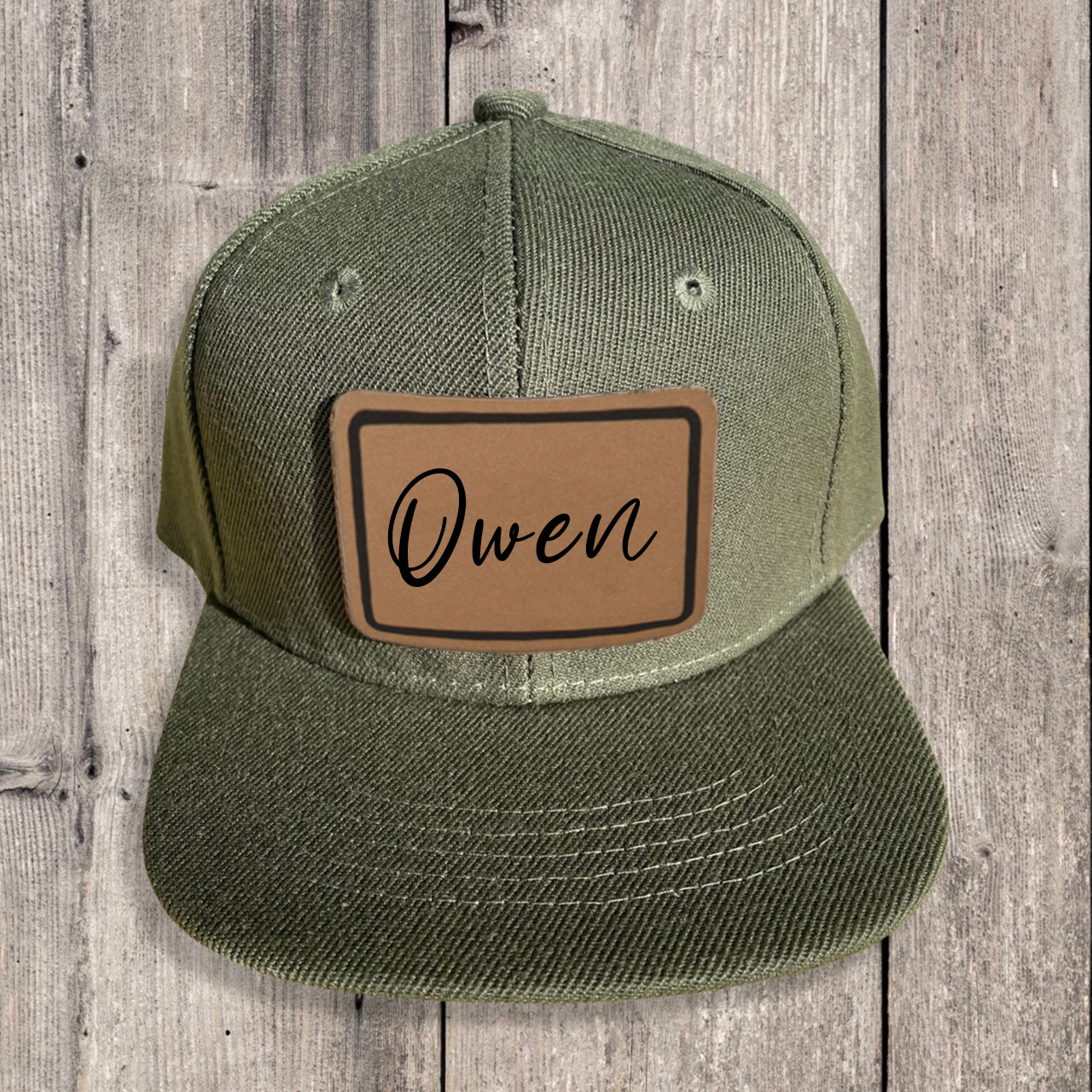 UPF 30+ Personalized ArmyGreen Signature Name Hat