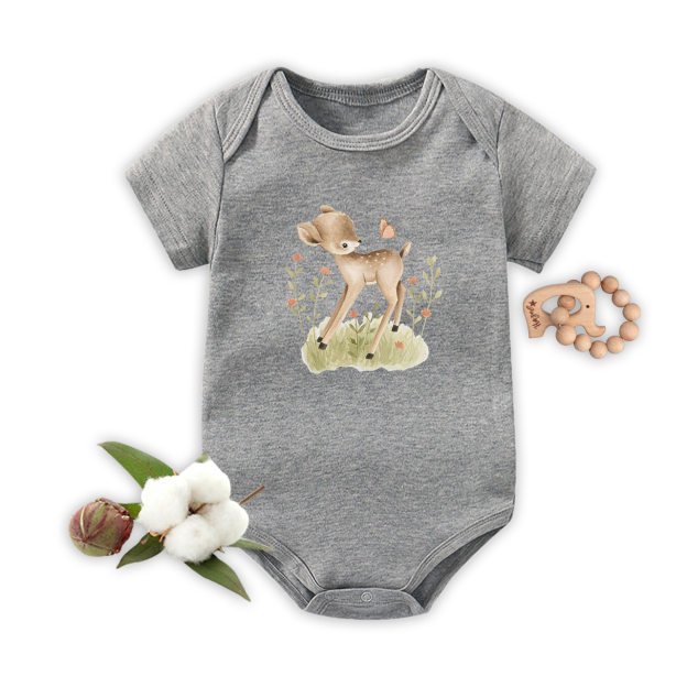 Deer And Butterfly Baby Bodysuit