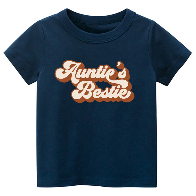 Auntie's Bestie Retro Natural Kids T-shirts