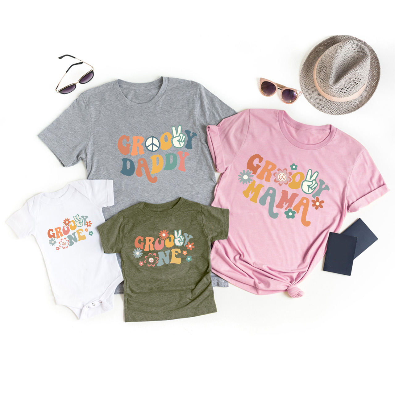 Groovy One Birthday Family Matching Shirts