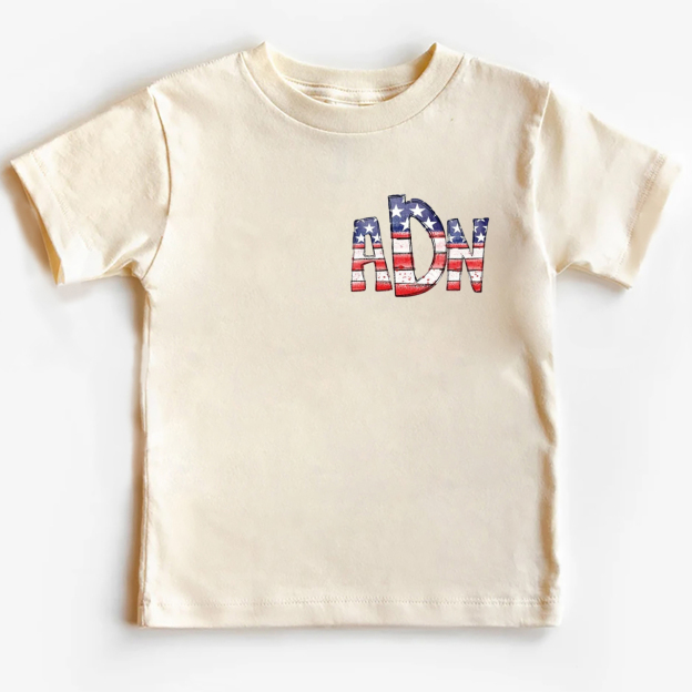 Personalized Fish American Flag Toddler Tees