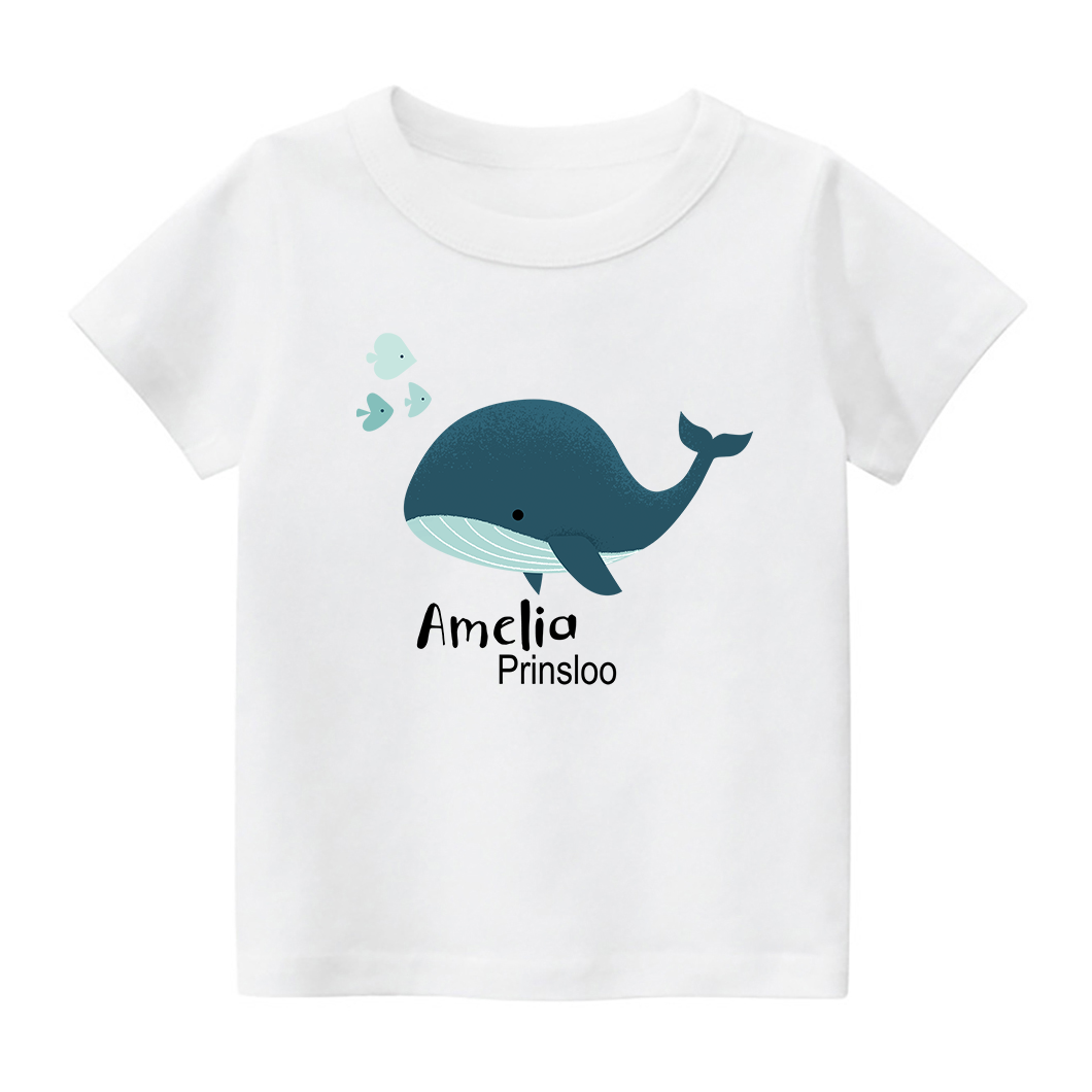Personalized Blue Whale Kids T-Shirt