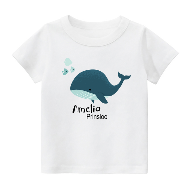 Personalized Blue Whale Kids T-Shirt