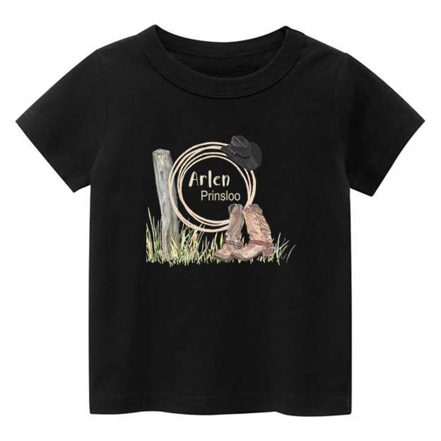 Personalized Cowboy Boys Kids T-Shirt