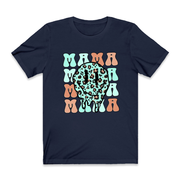 Retro Smiley Face Collage Happy Mama Shirt