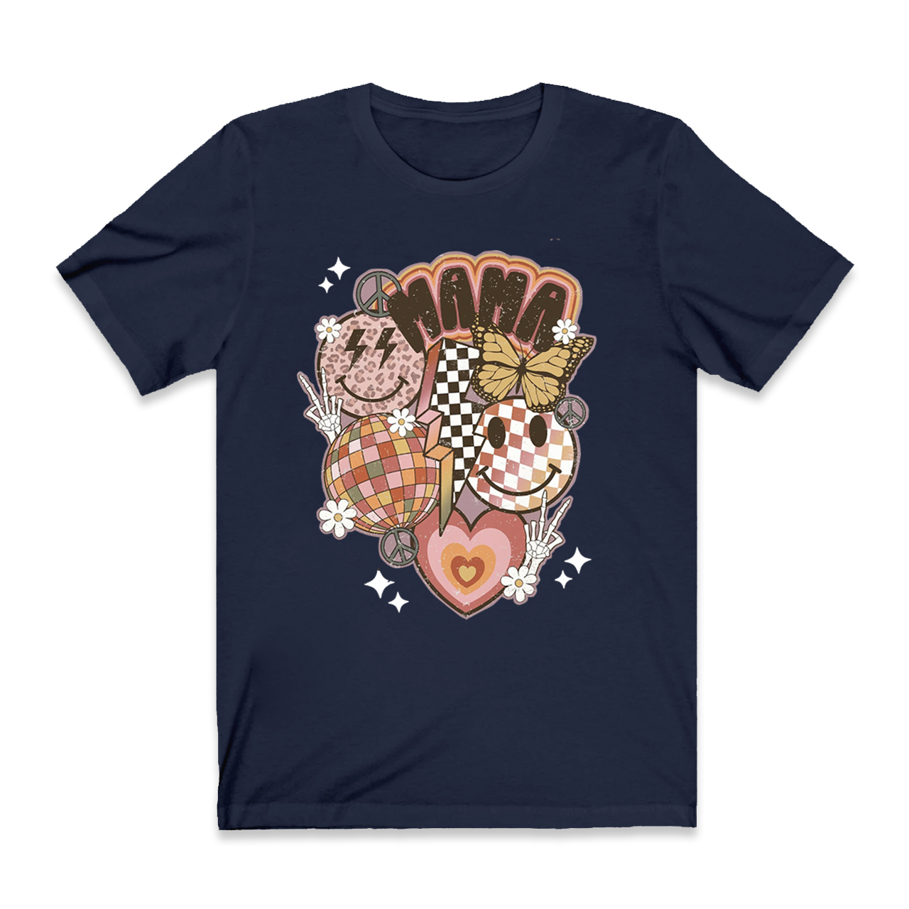 Retro Smiley Funny T-shirt For Mama