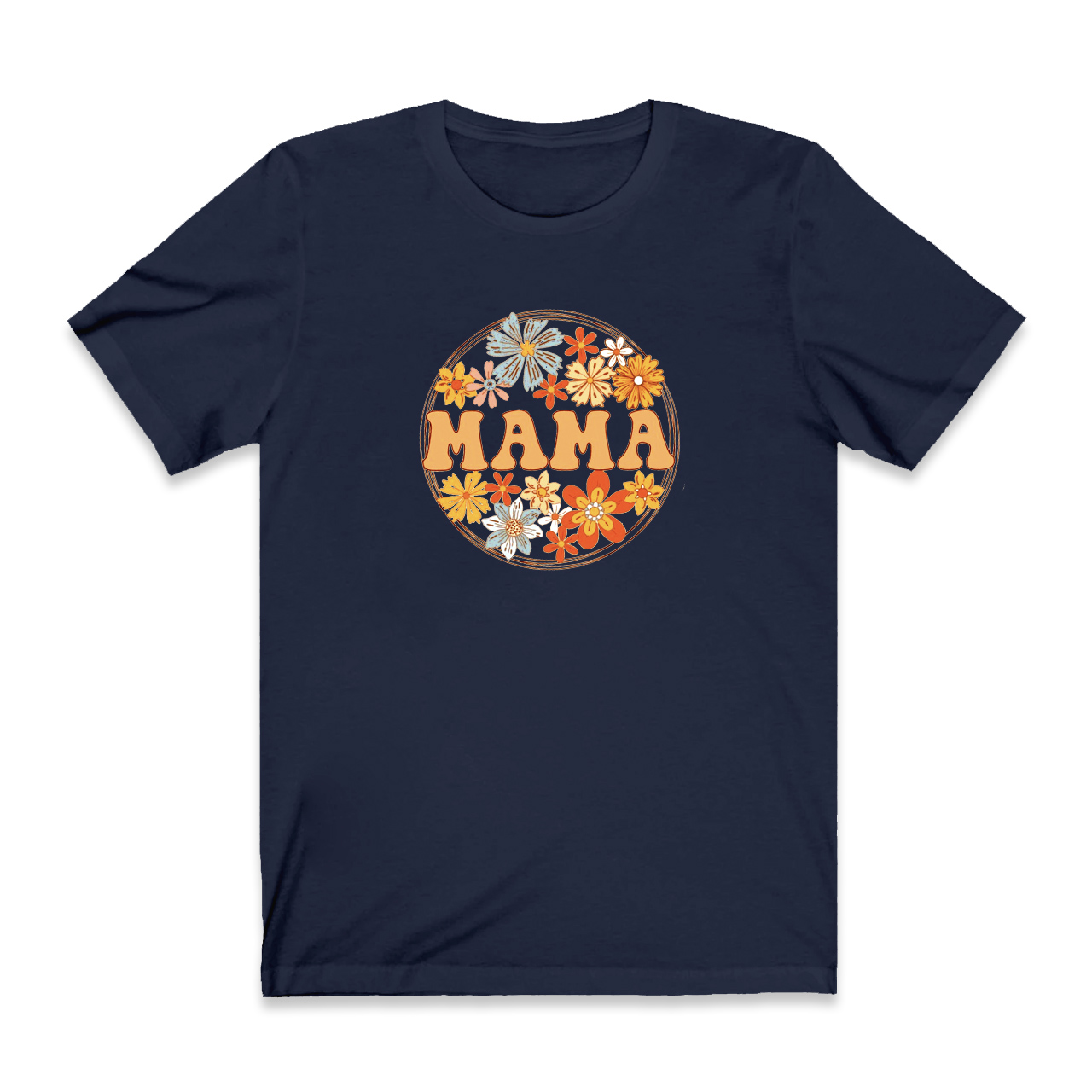 Retro Wild Flowers Mama Shirt Gift For Woman