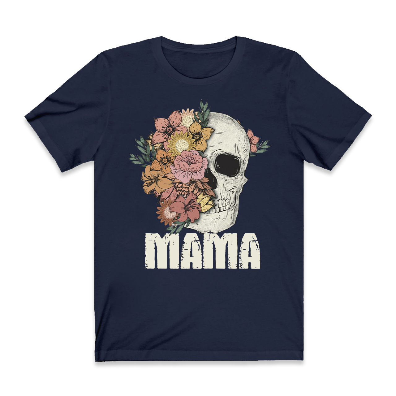 Floral Skull Fall Shirt For Mama