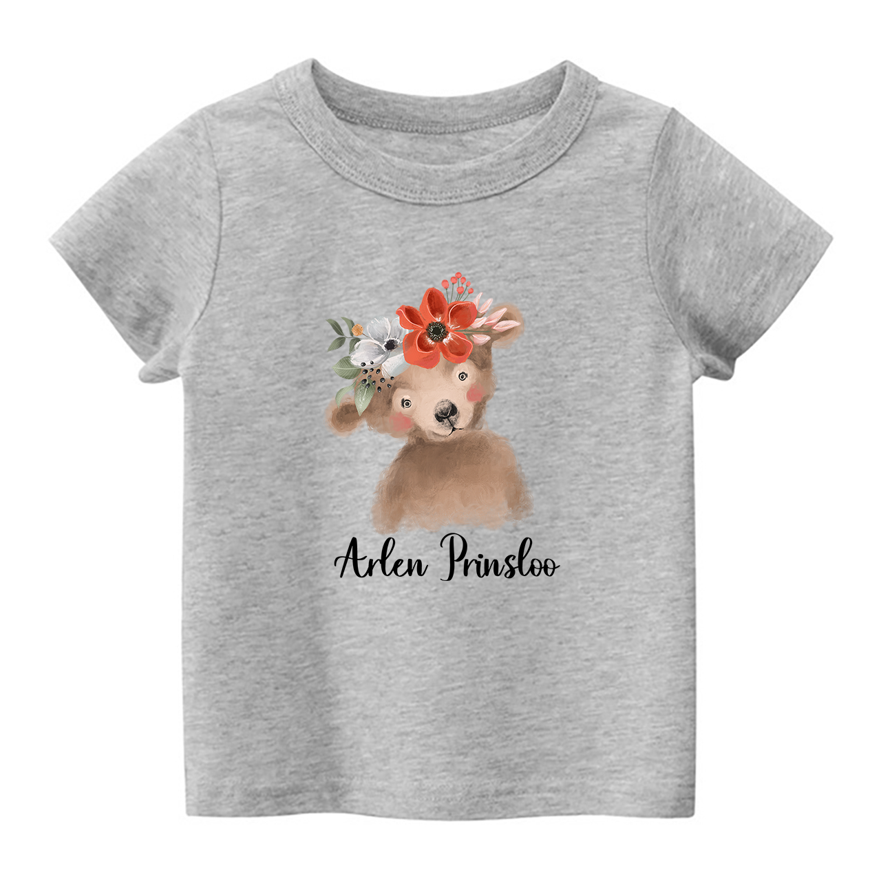 Personalized Watercolor Bear Shirt For Kids