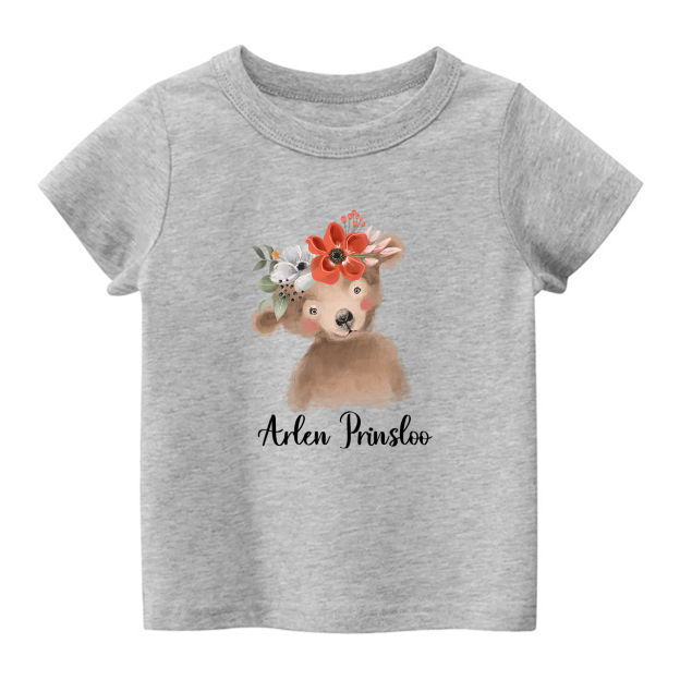 Personalized Watercolor Bear Shirt For Kids