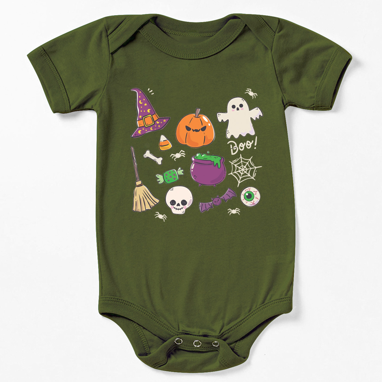 Pumpkin Witch Ghost Skull Baby Bodysuit