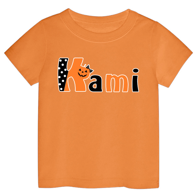 Personalized Halloween Pumpkin Letters Kids Shirt 