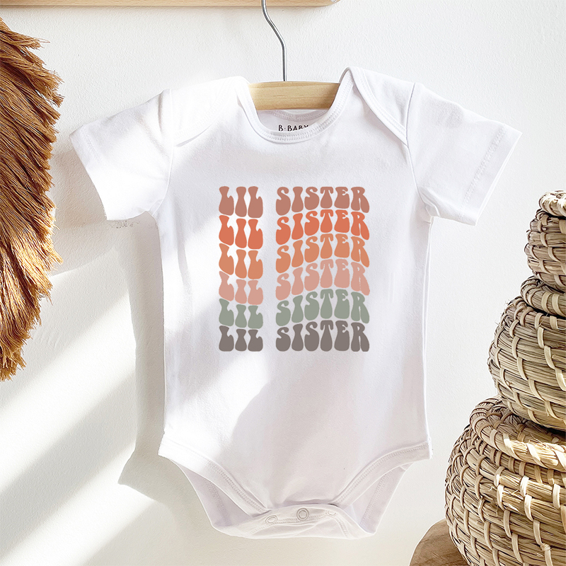 Retro Lil Sister Baby Bodysuit