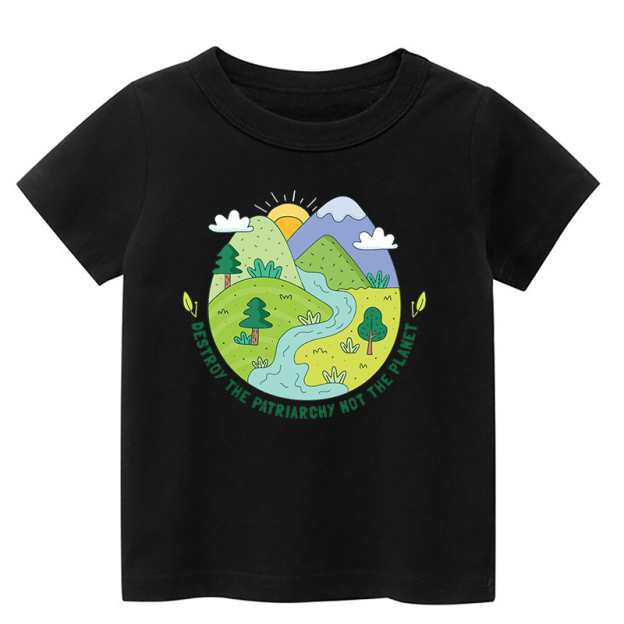 Destroy The Patriarchy Earth Day Kids T-Shirt