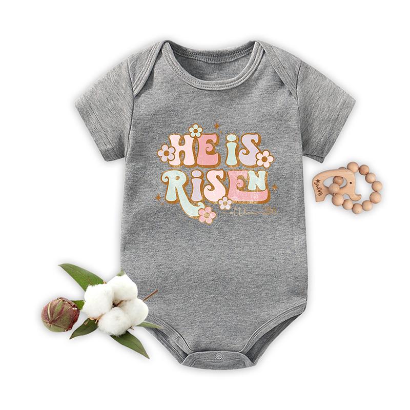 He Is Risen Retro Baby Bodysuit