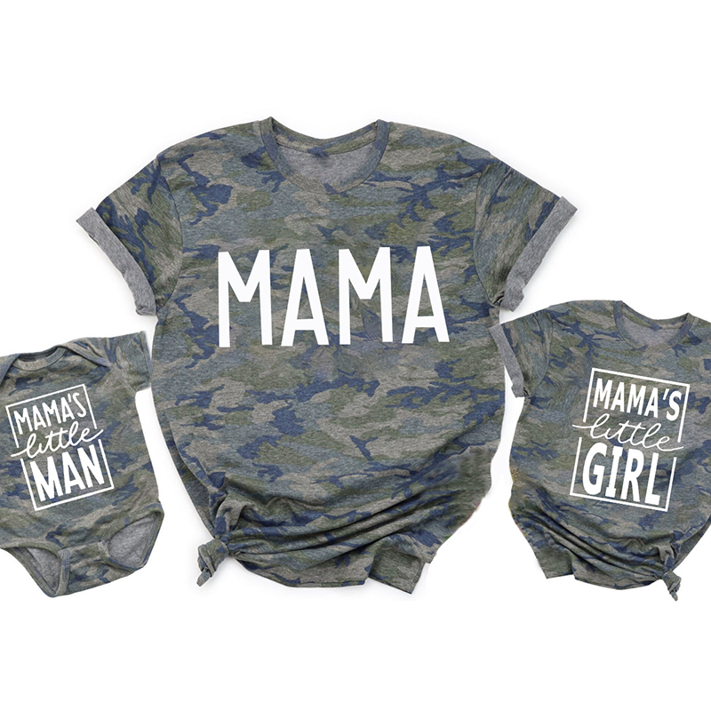 Matching Mama & Me Camo Bodysuit & Shirts
