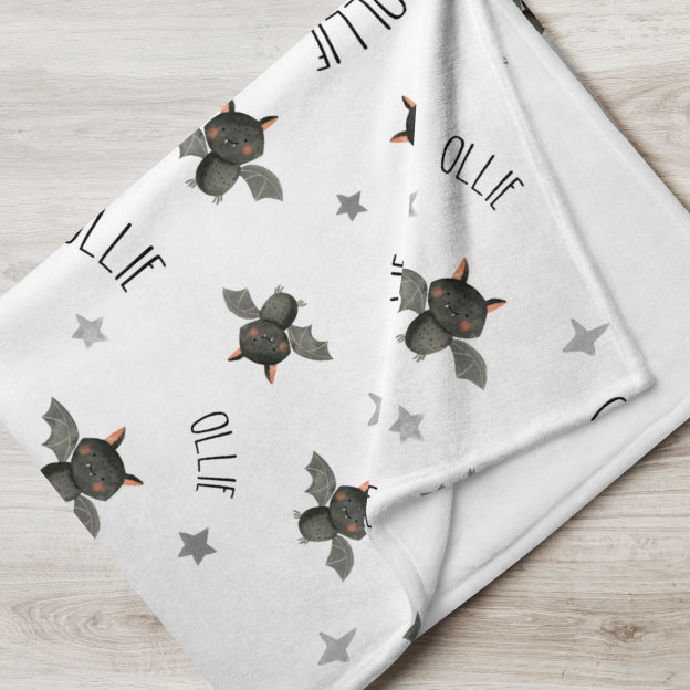 Baby Bat Halloween Flannel Blanket