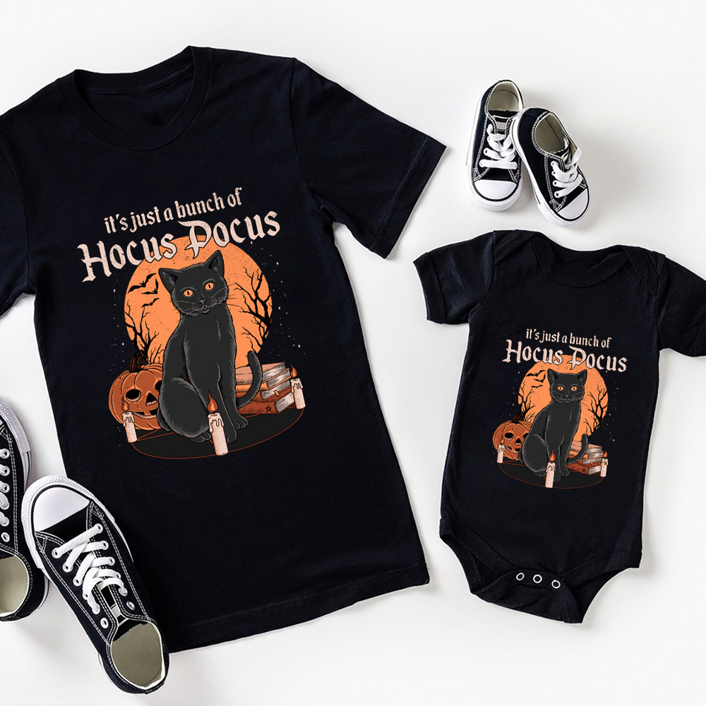 Black Cat Halloween Family Shirts