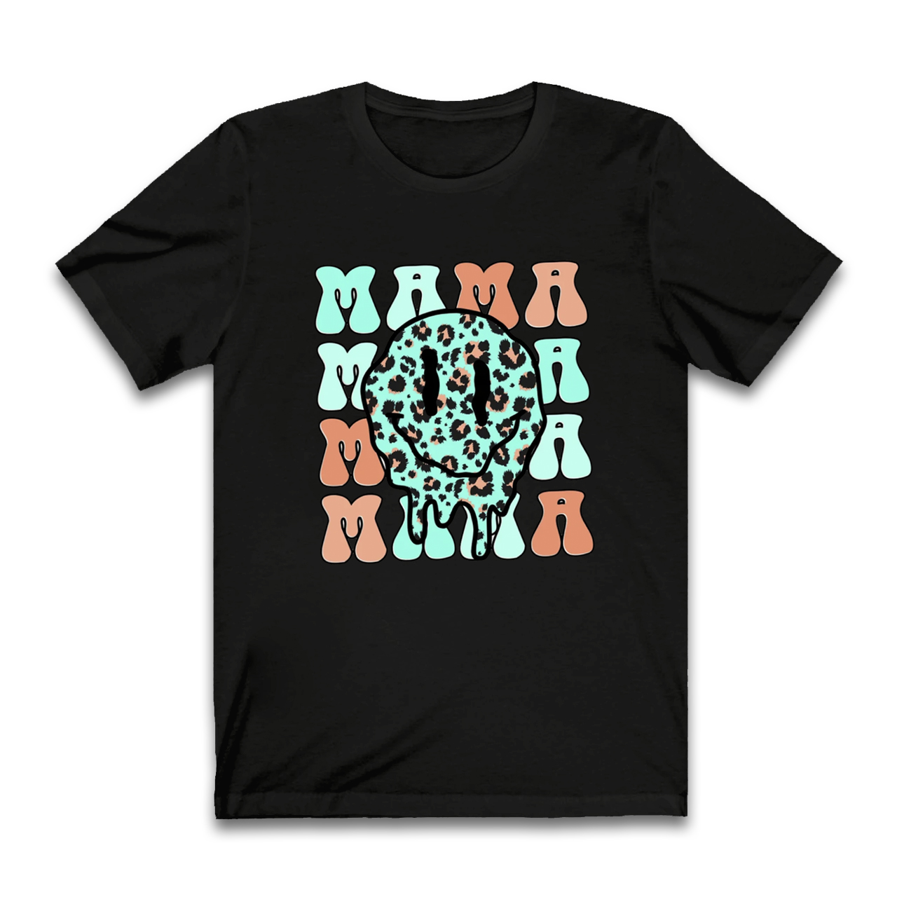 Retro Smiley Face Collage Happy Mama Shirt