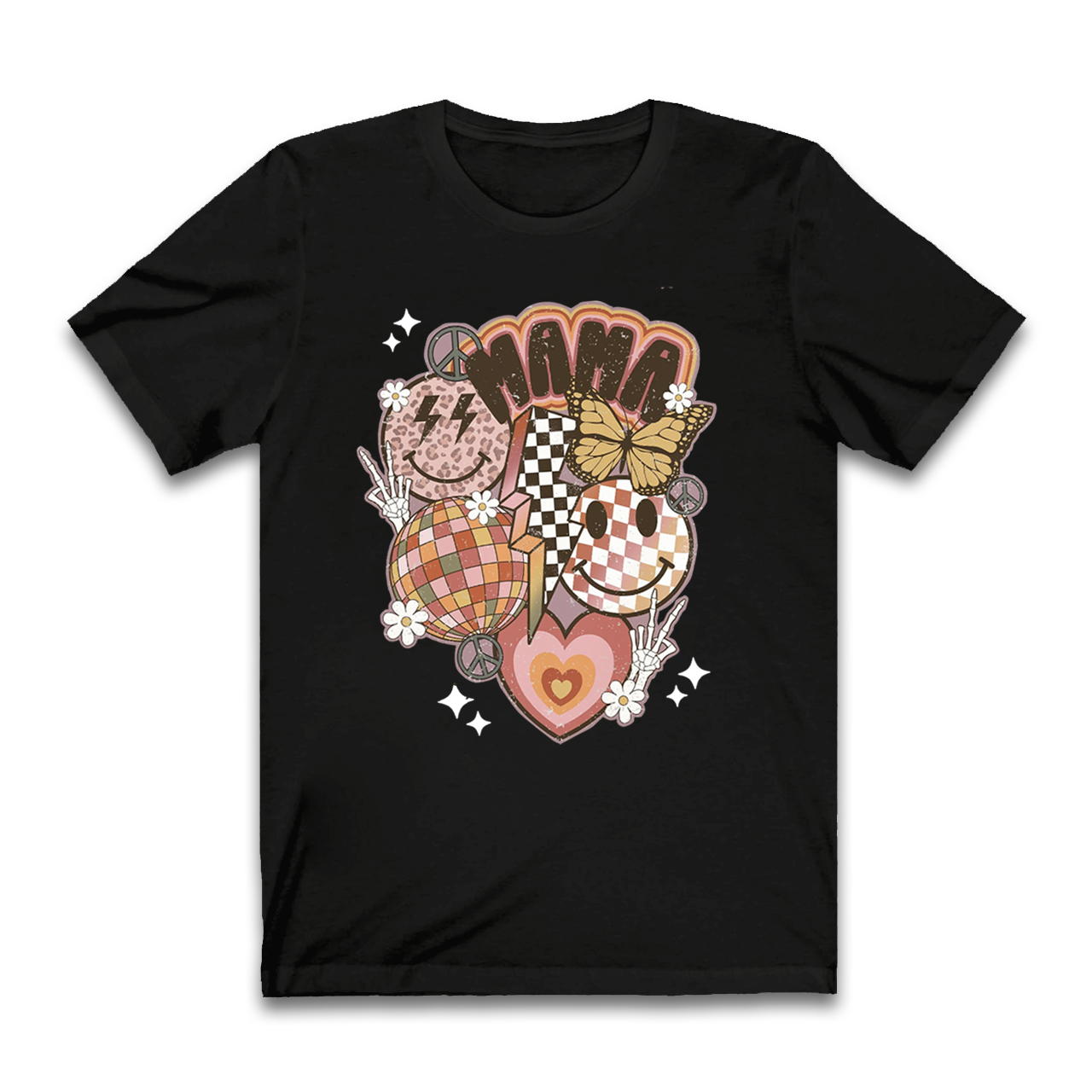 Retro Smiley Funny T-shirt For Mama