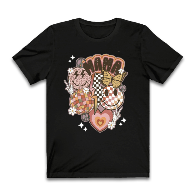 Retro Smiley Funny T-shirt For Mama
