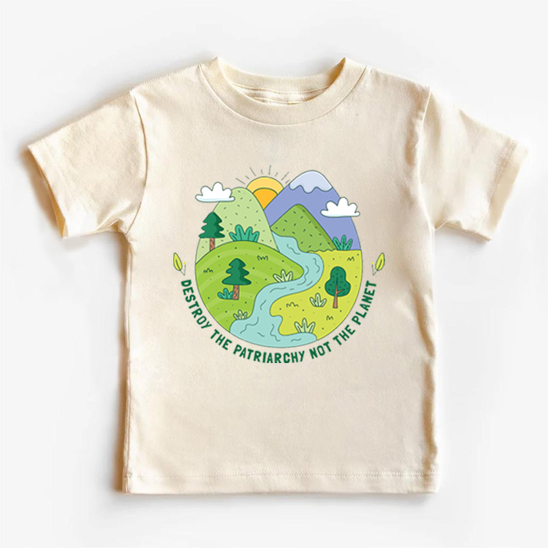 Destroy The Patriarchy Earth Day Kids T-Shirt
