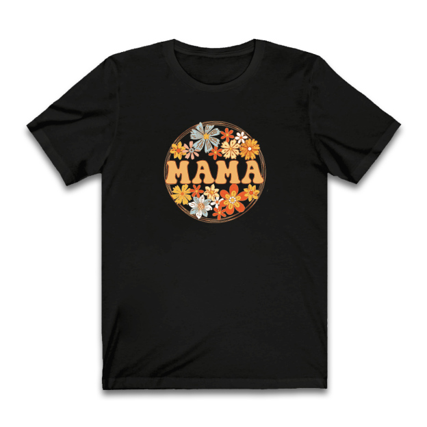 Retro Wild Flowers Mama Shirt Gift For Woman