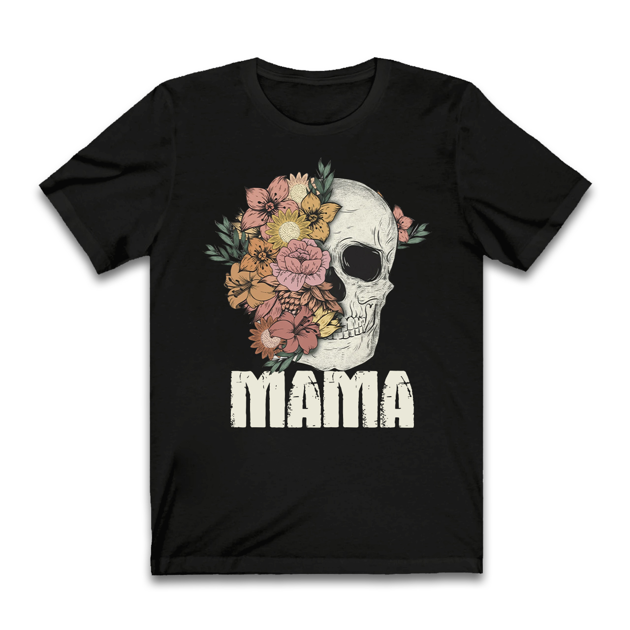 Floral Skull Fall Shirt For Mama