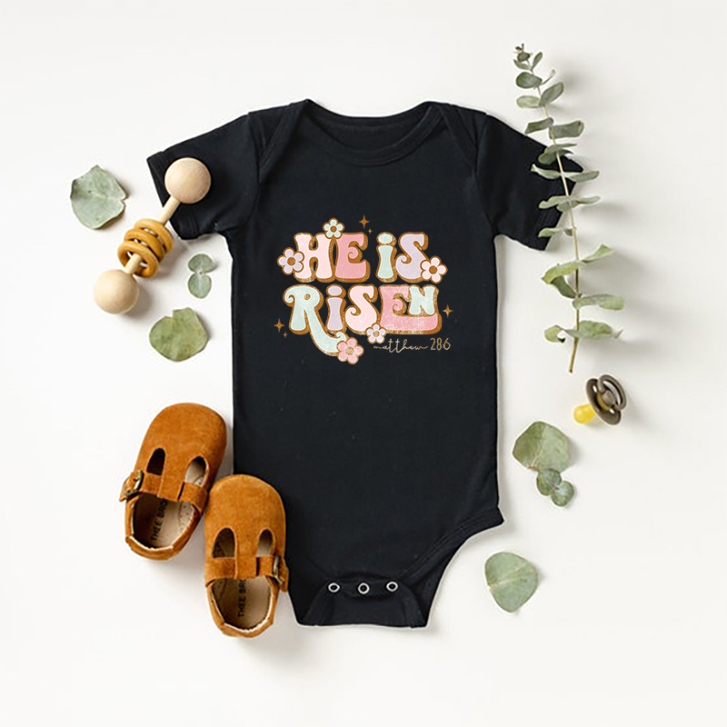He Is Risen Retro Baby Bodysuit