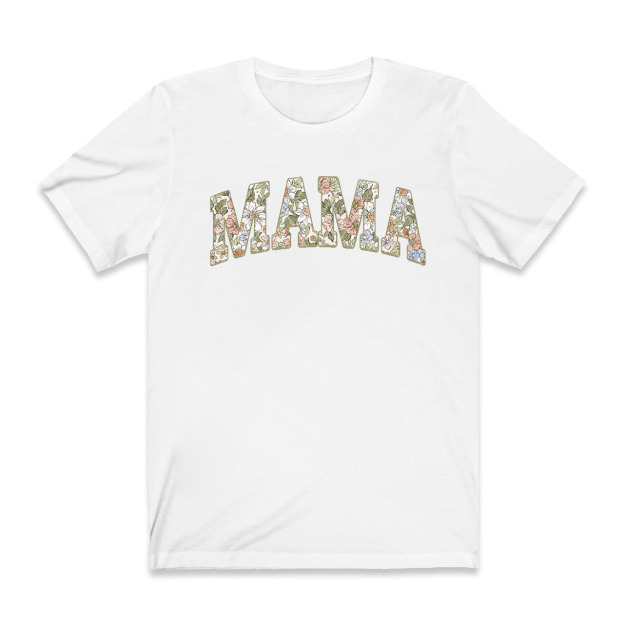 Summer Floral Mama Retro Mom Shirt