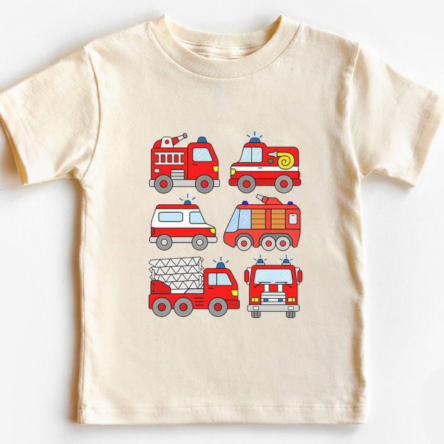 Firetruck Vehicle Ambulance Boy T-shirt