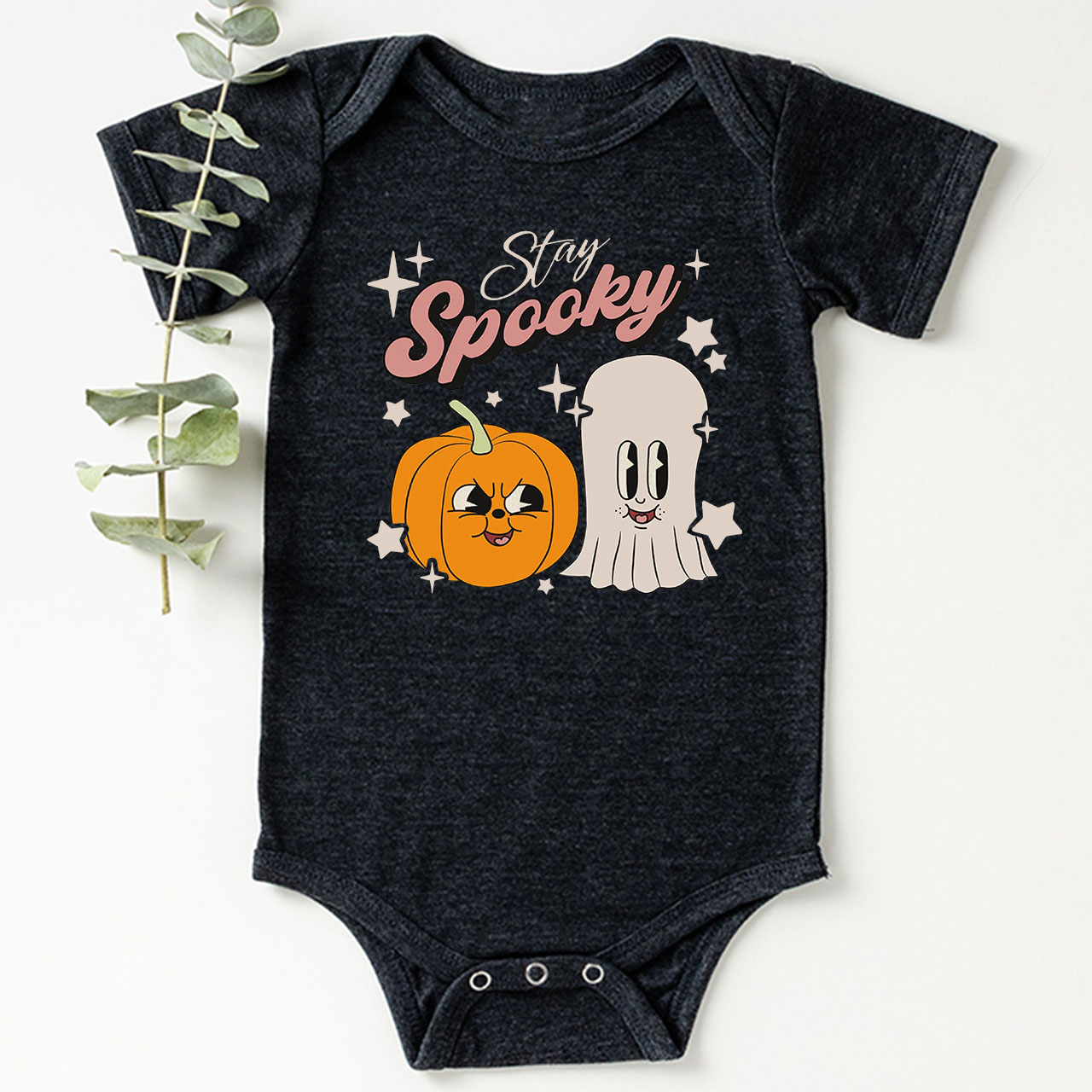 Stay Spooky Retro Natural  Baby Bodysuit