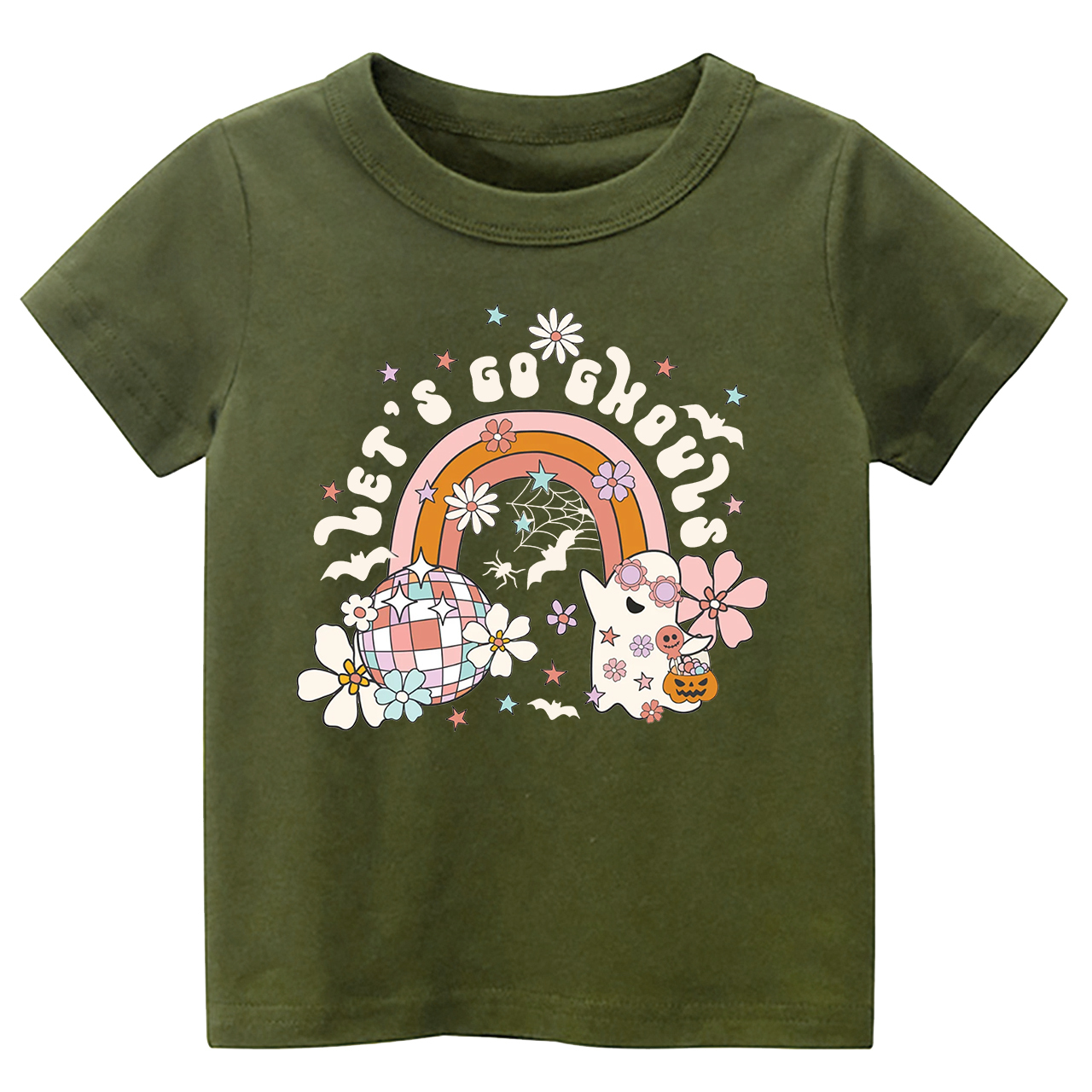 Let's Go Ghouls Retro Natural Toddler Shirt