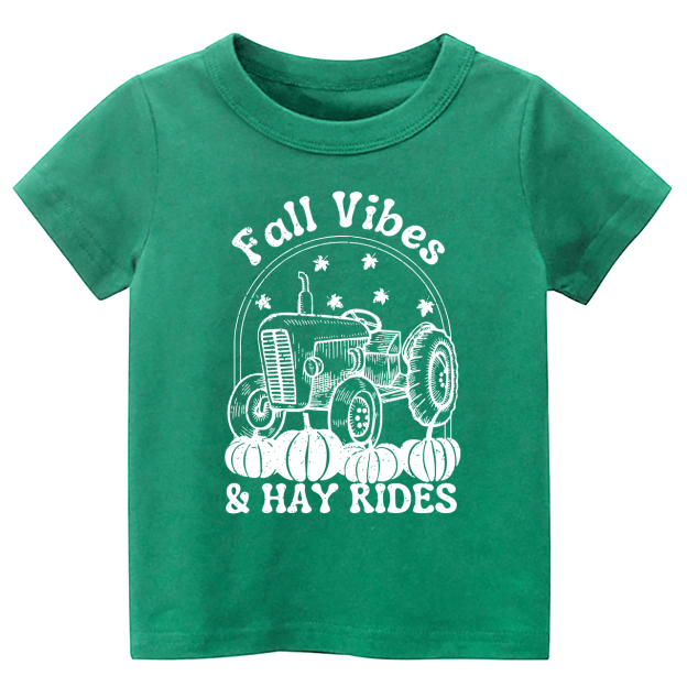 Fall Vibes And Hayrides Kids Shirt