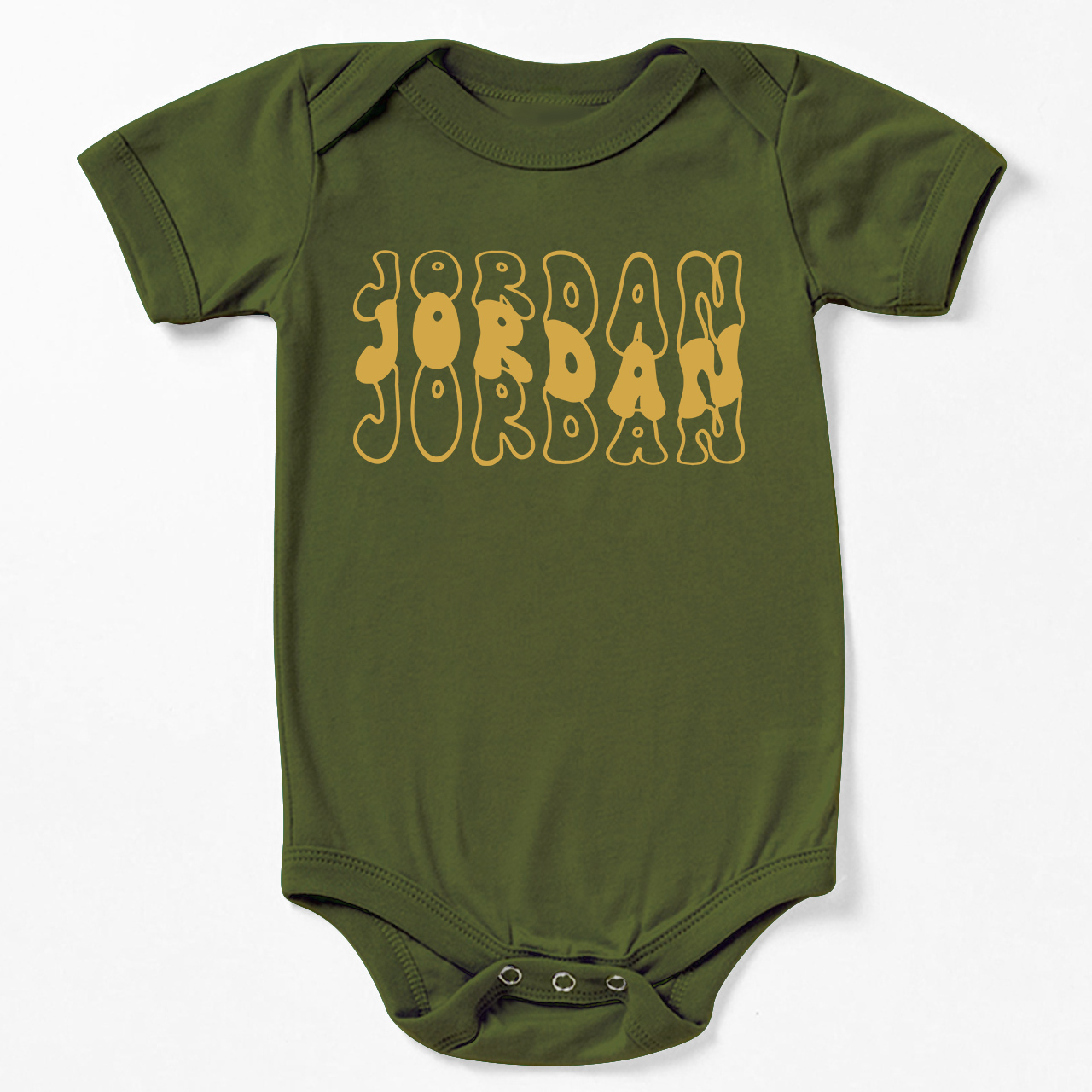Custom With Retro Wavy Name Bodysuit For Baby