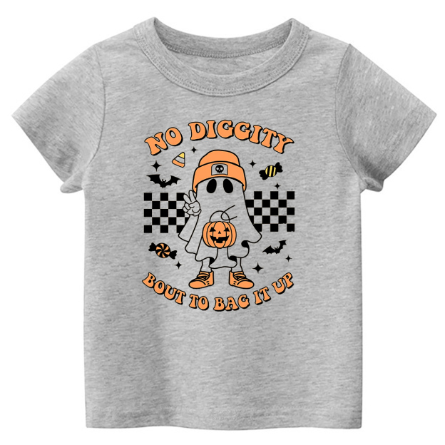 Halloween No Diggity Bout To Bag It Up Kids Shirt 