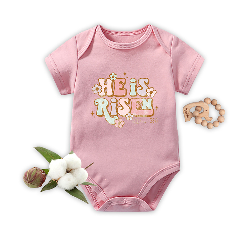 He Is Risen Retro Baby Bodysuit