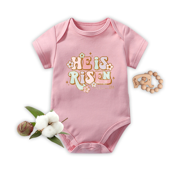 He Is Risen Retro Baby Bodysuit