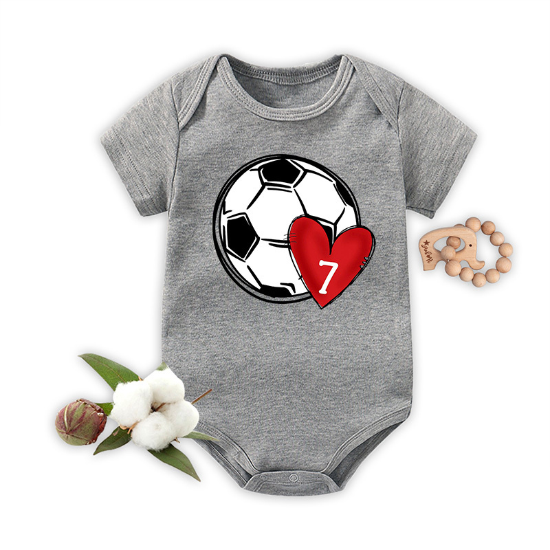 Custom Numbe&Heart Bodysuit For Baby