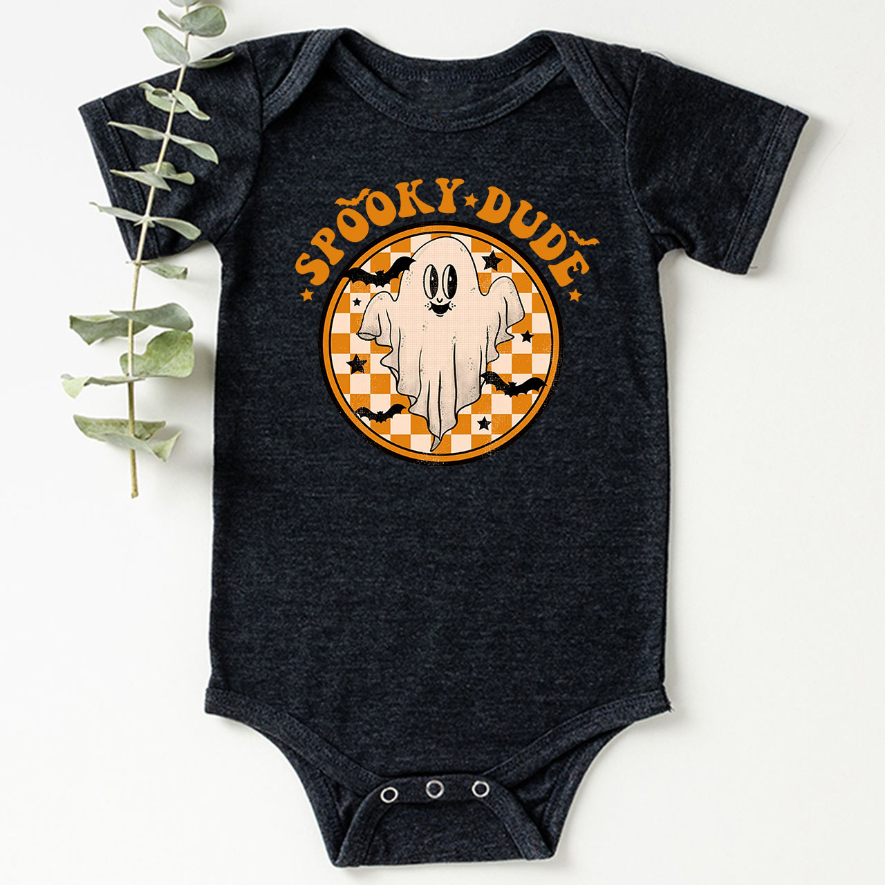 Retro Halloween Spooky Dude Fall Baby Bodysuit