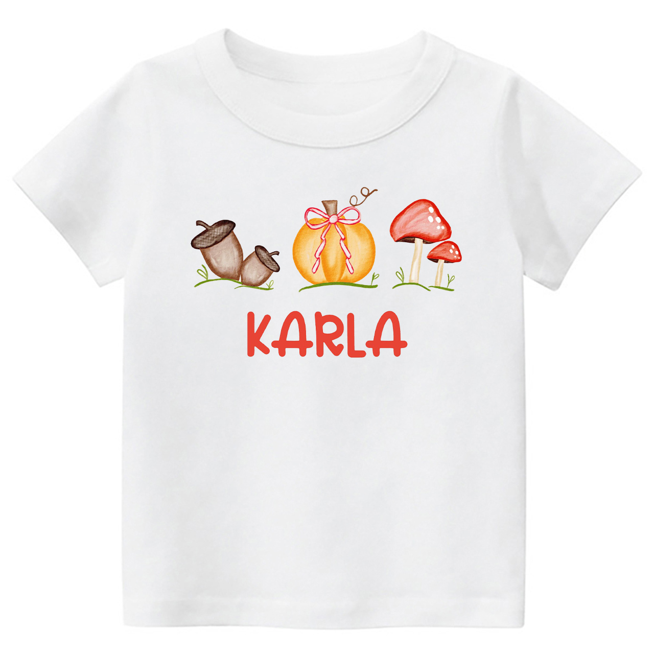 Personalized Fall Mushroom Kids Shirt 