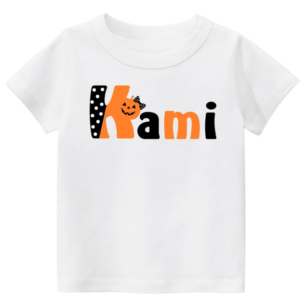 Personalized Halloween Pumpkin Letters Kids Shirt 