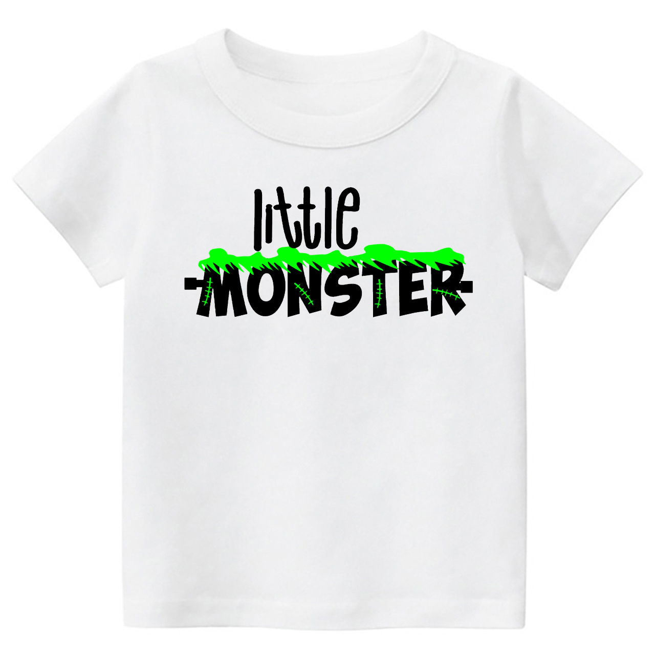 Halloween Little Monster With Green Scar Kids Shirt 