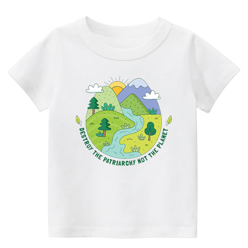 Destroy The Patriarchy Earth Day Kids T-Shirt