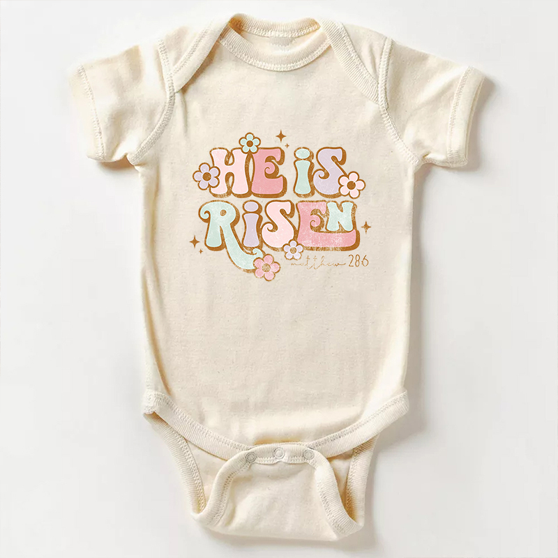 He Is Risen Retro Baby Bodysuit