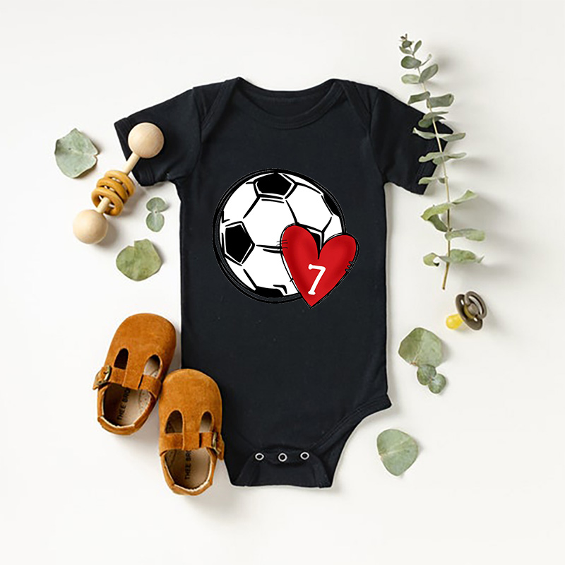 Custom Numbe&Heart Bodysuit For Baby