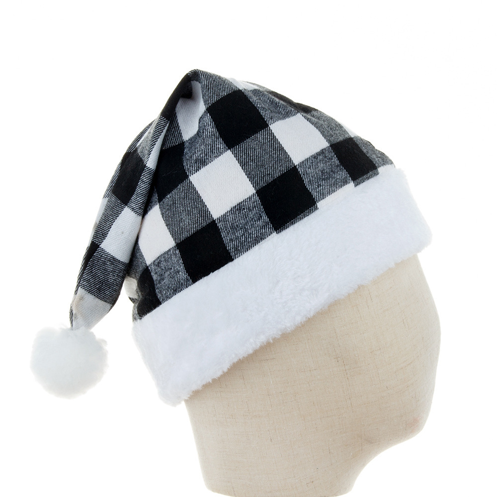 Christmas Plush Plaid Hat