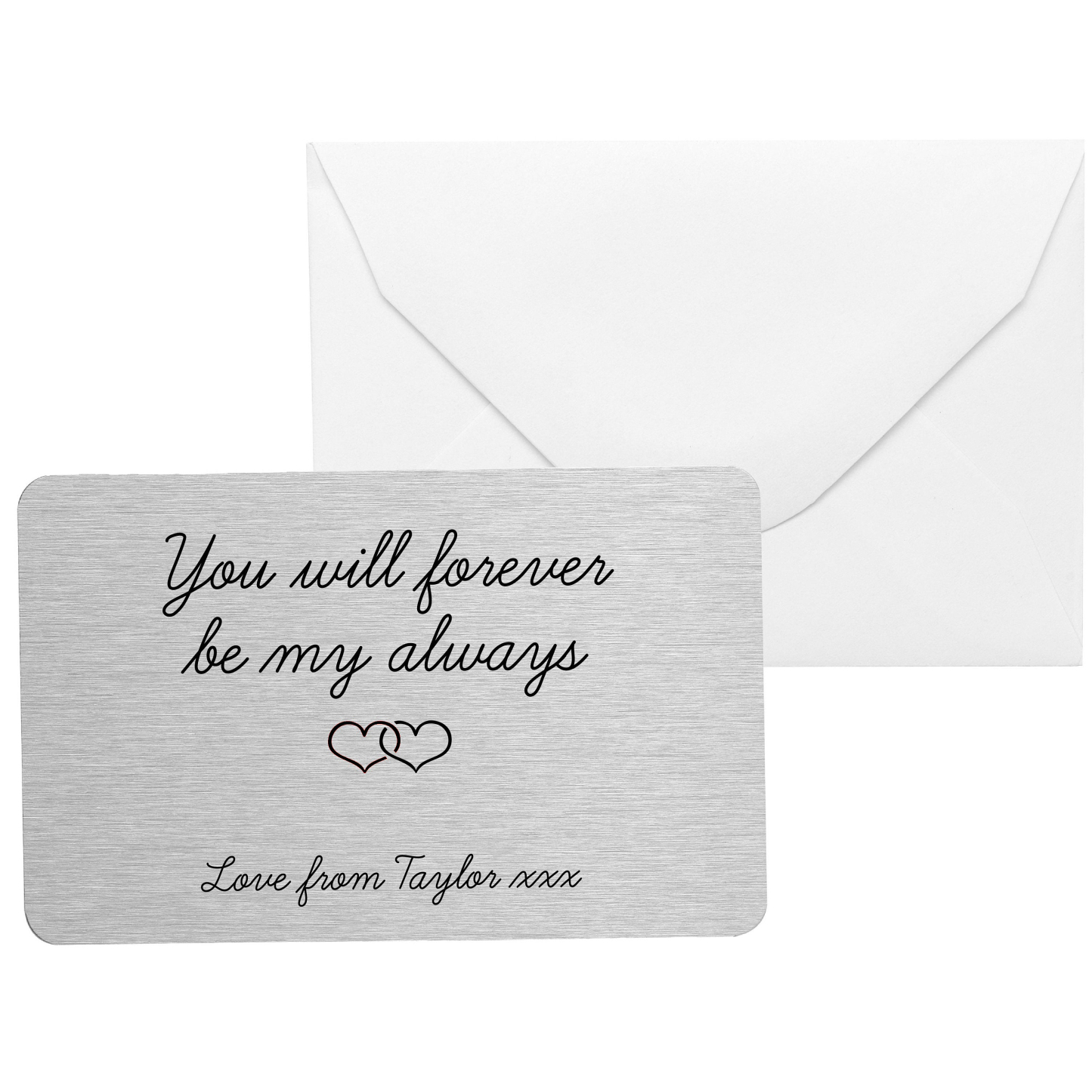 Personalized Forever Be My Always Date Metal Wallet Card