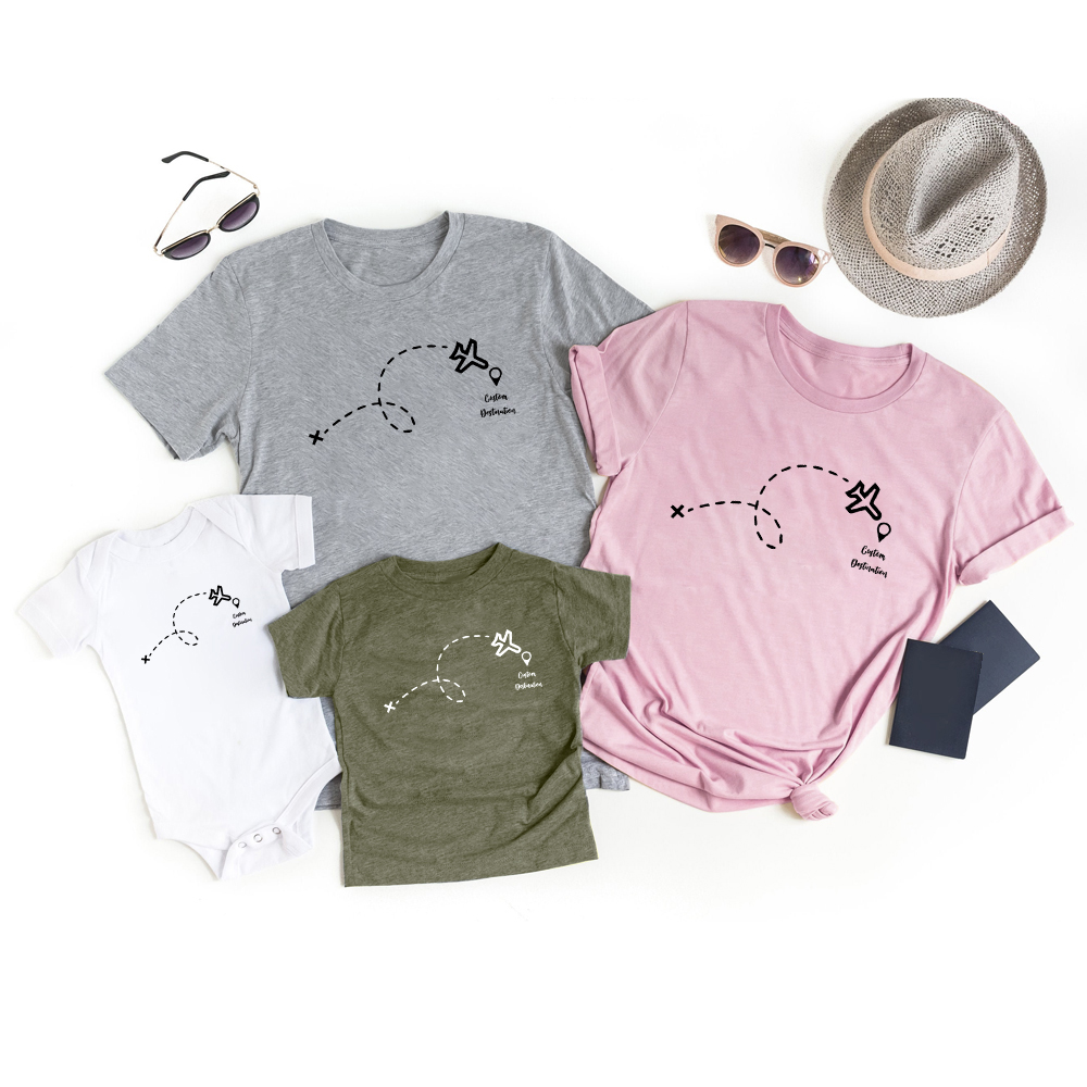 Fly To Destination Personalized Vacation Shirts