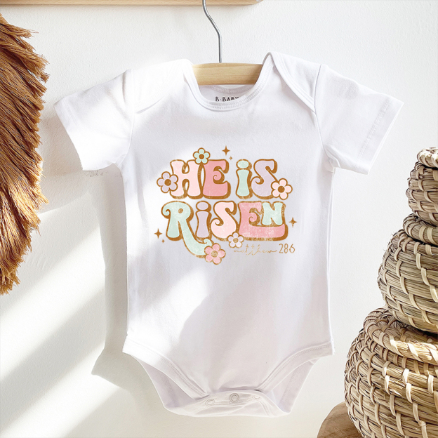 He Is Risen Retro Baby Bodysuit